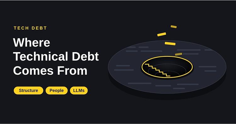 Where technical debt comes from: Structure, People, and LLMs